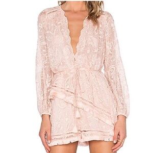 ZIMMERMANN Henna Floating Fringe Romper in rose